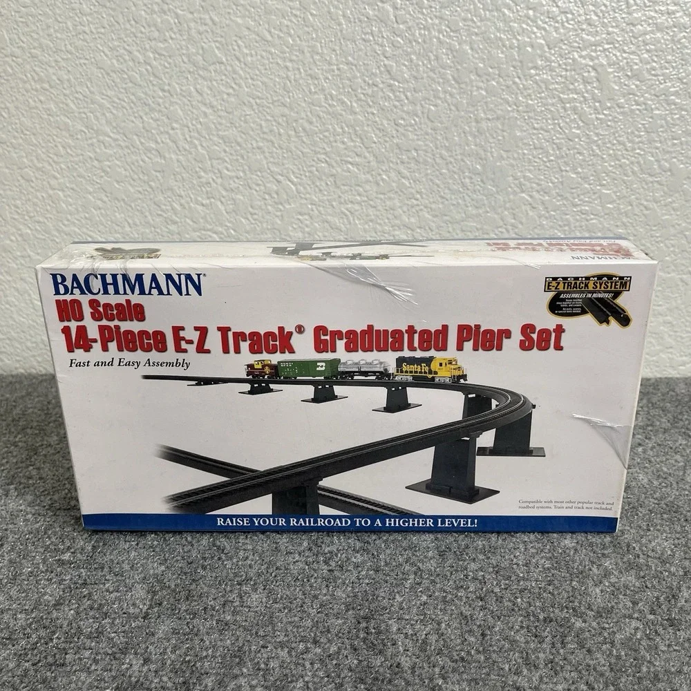 Elevate Your HO Train Layout with E-Z Track Graduated Pier Set - 14 Pieces